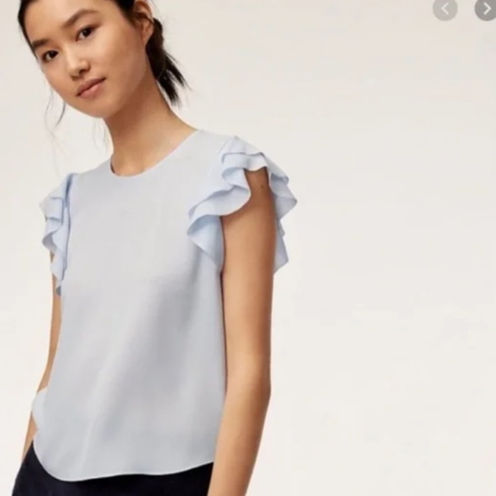 Aritzia Sunday Best O’hara Ruffle Sleeve Blouse Dainty Large